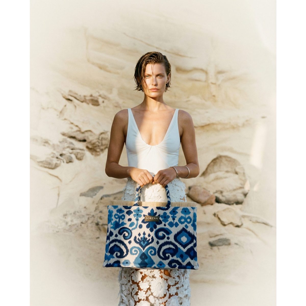 Sorena • Thalassa Medium Tote Bag • Blue White - Image 3