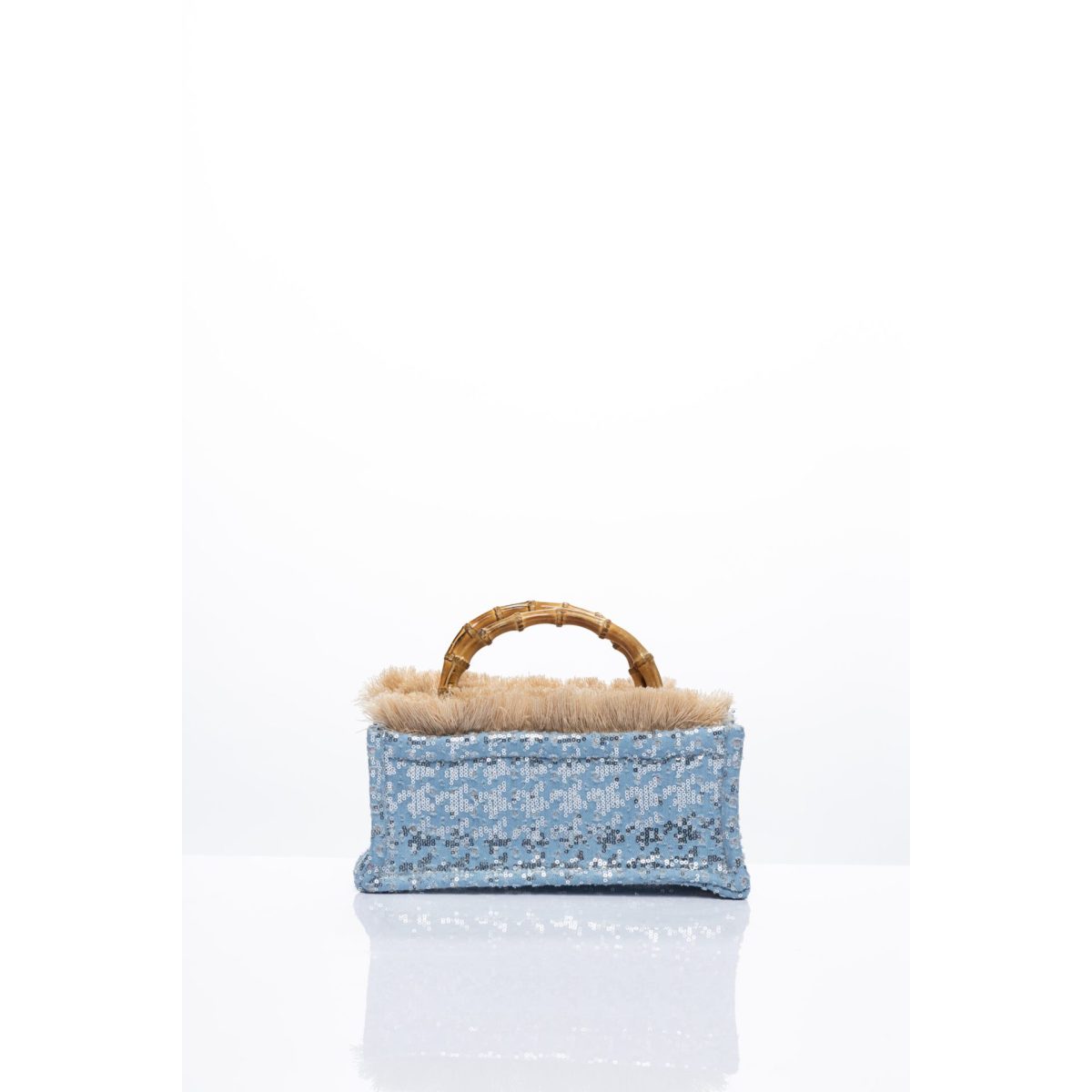 Sorena • Tritiani Mini Bamboo Tote Bag • Sequined Sky Blue - Image 4