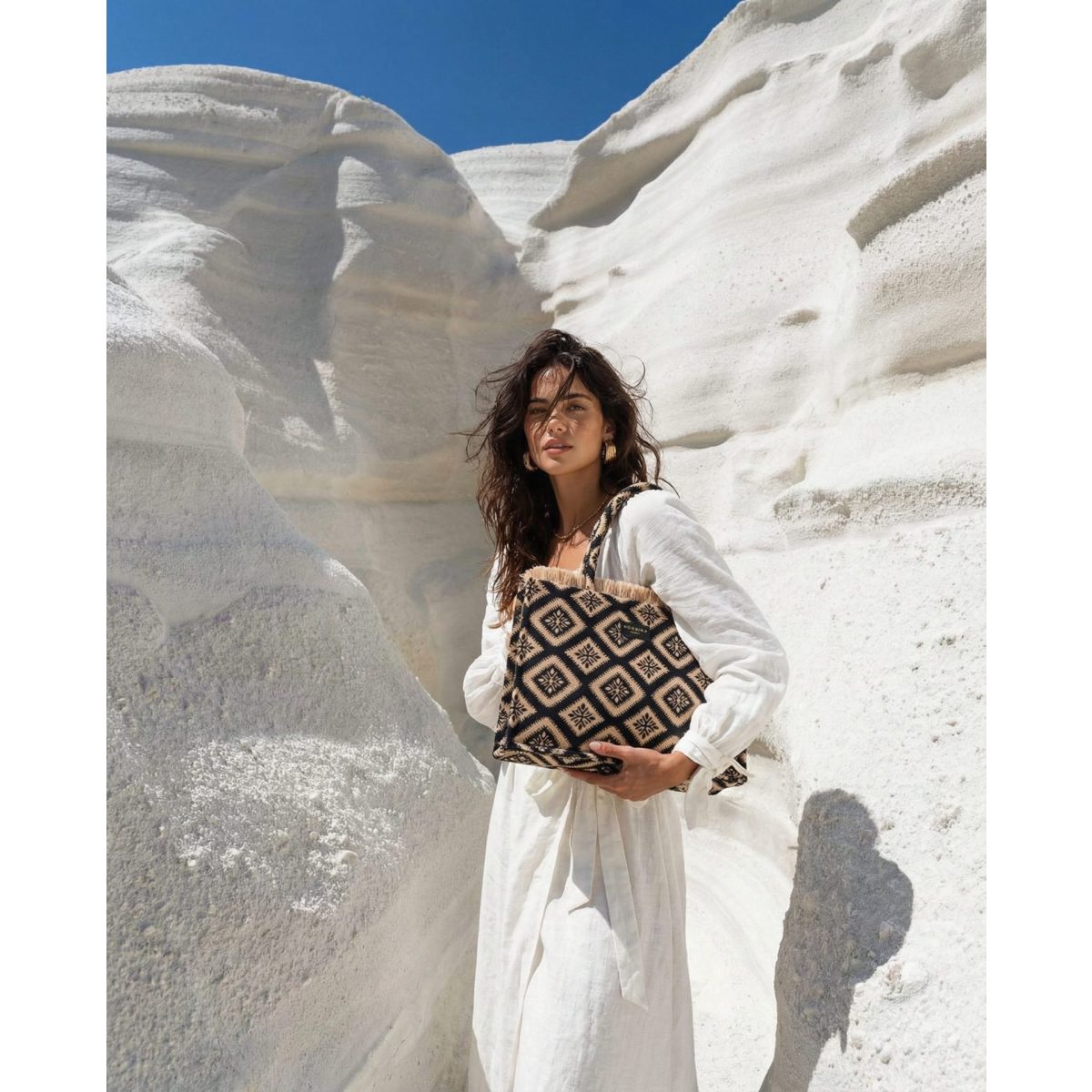 Sorena • Cycladitissa Large Tote Bag • Black Beige - Image 3