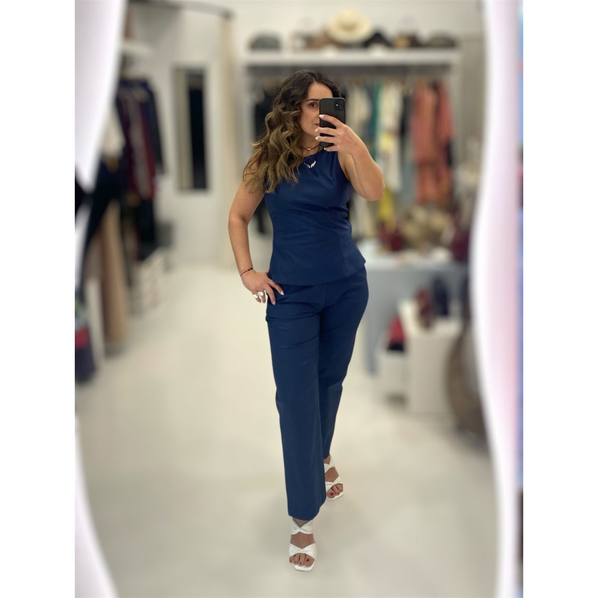 Moutaki • Elastic Waist Straight Pants • Midnight Blue - Image 3