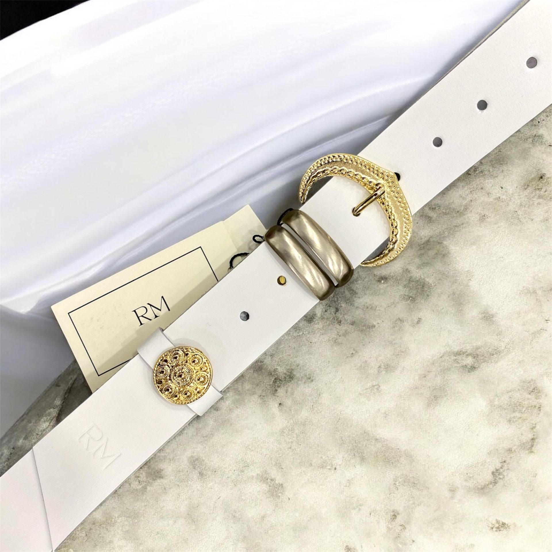 Rm Leather Belts • code 14924 • White