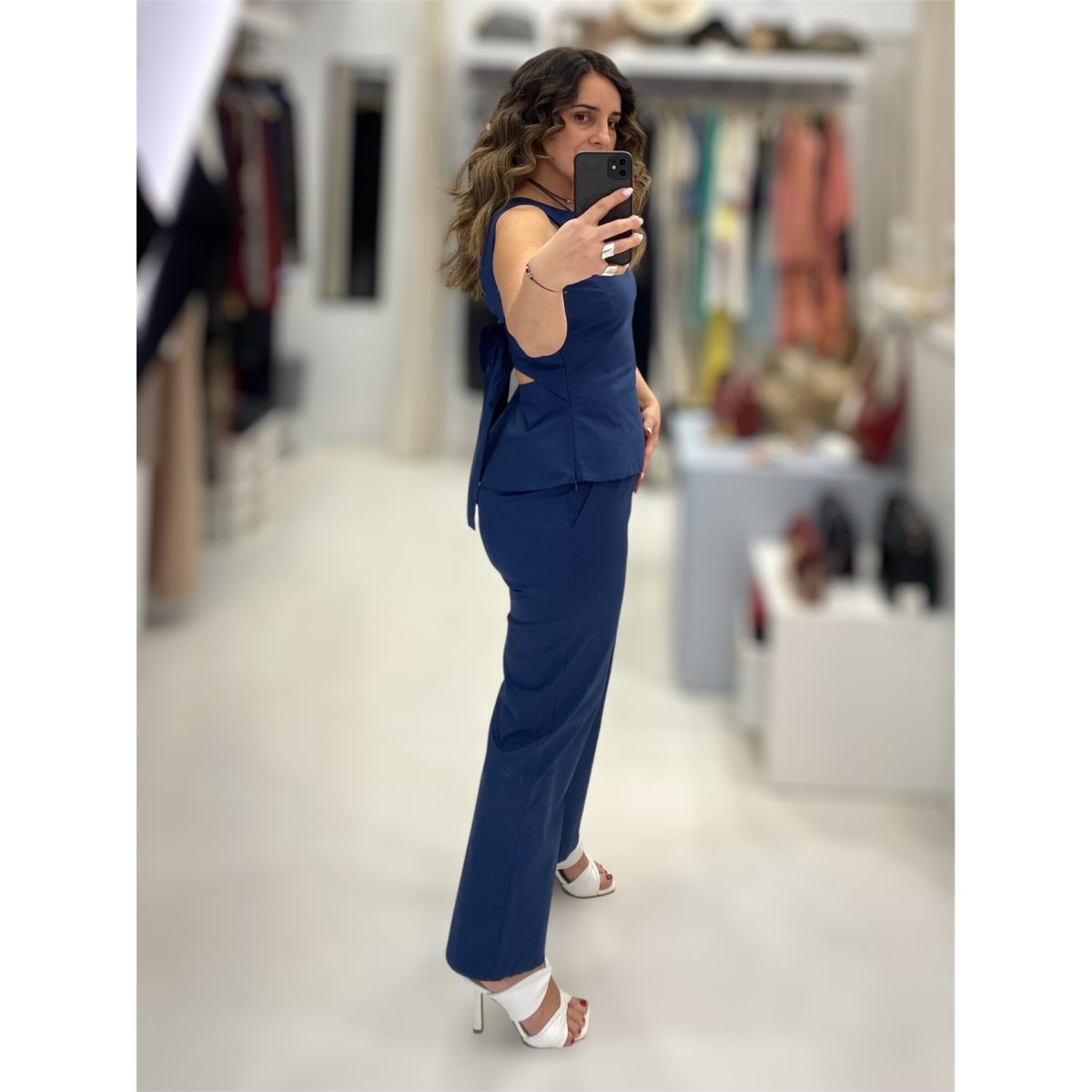 Moutaki • Elastic Waist Straight Pants • Midnight Blue - Image 4