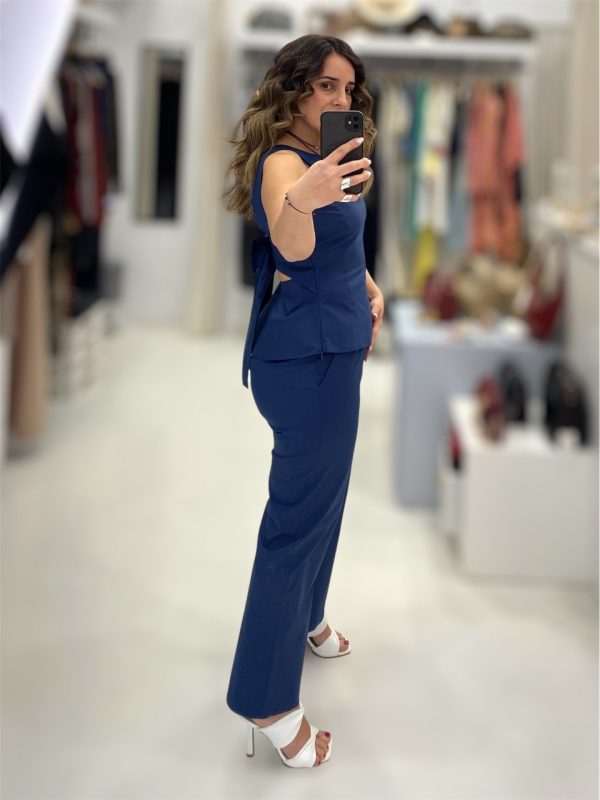 Moutaki • Elastic Waist Straight Pants • Midnight Blue - Image 4