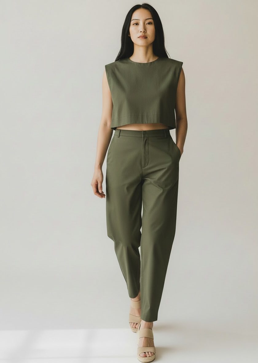 Moutaki • Short Crop Top • Khaki