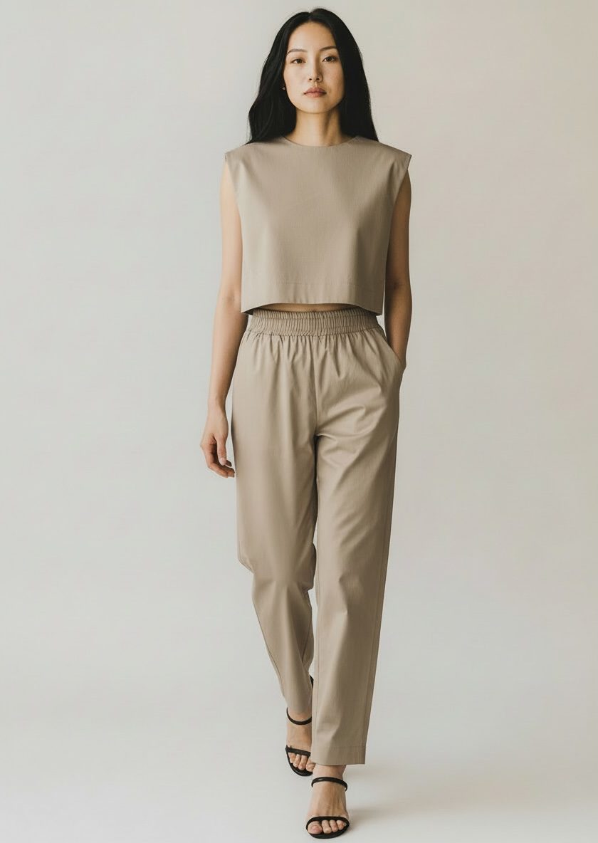 Moutaki • Short Crop Top • Beige