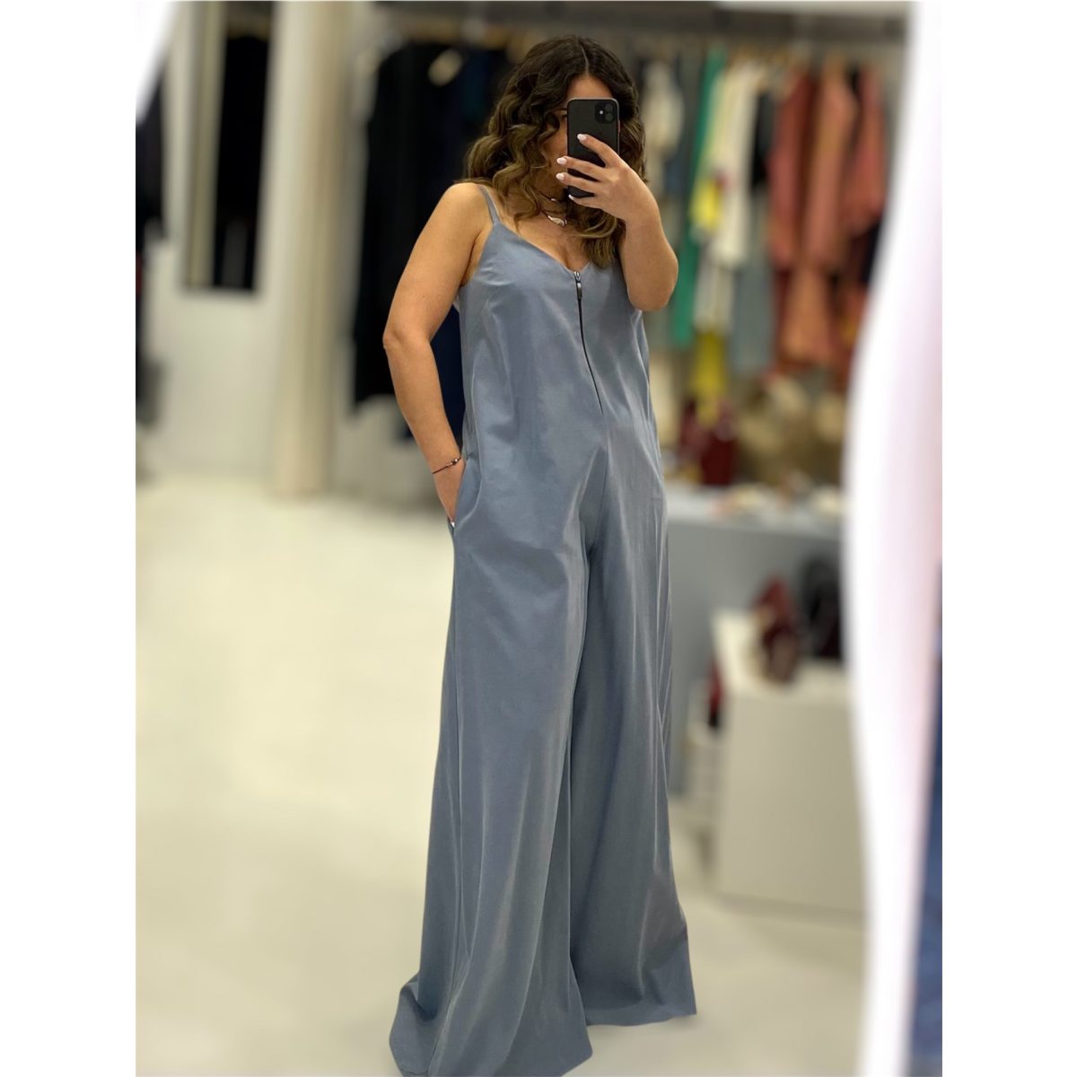 Moutaki • Oversized Cupro Jumpsuit • Dusty Blue - Image 3