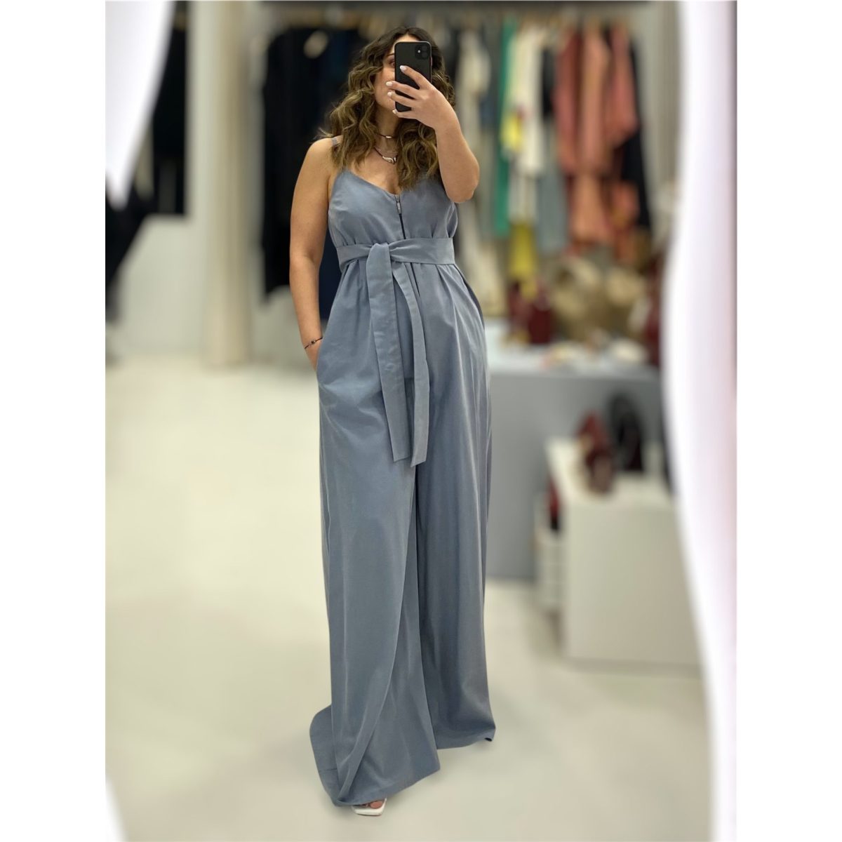 Moutaki • Oversized Cupro Jumpsuit • Dusty Blue - Image 4