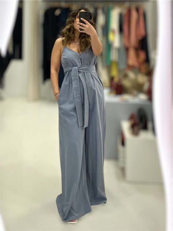 Moutaki • Oversized Cupro Jumpsuit • Dusty Blue - Image 4