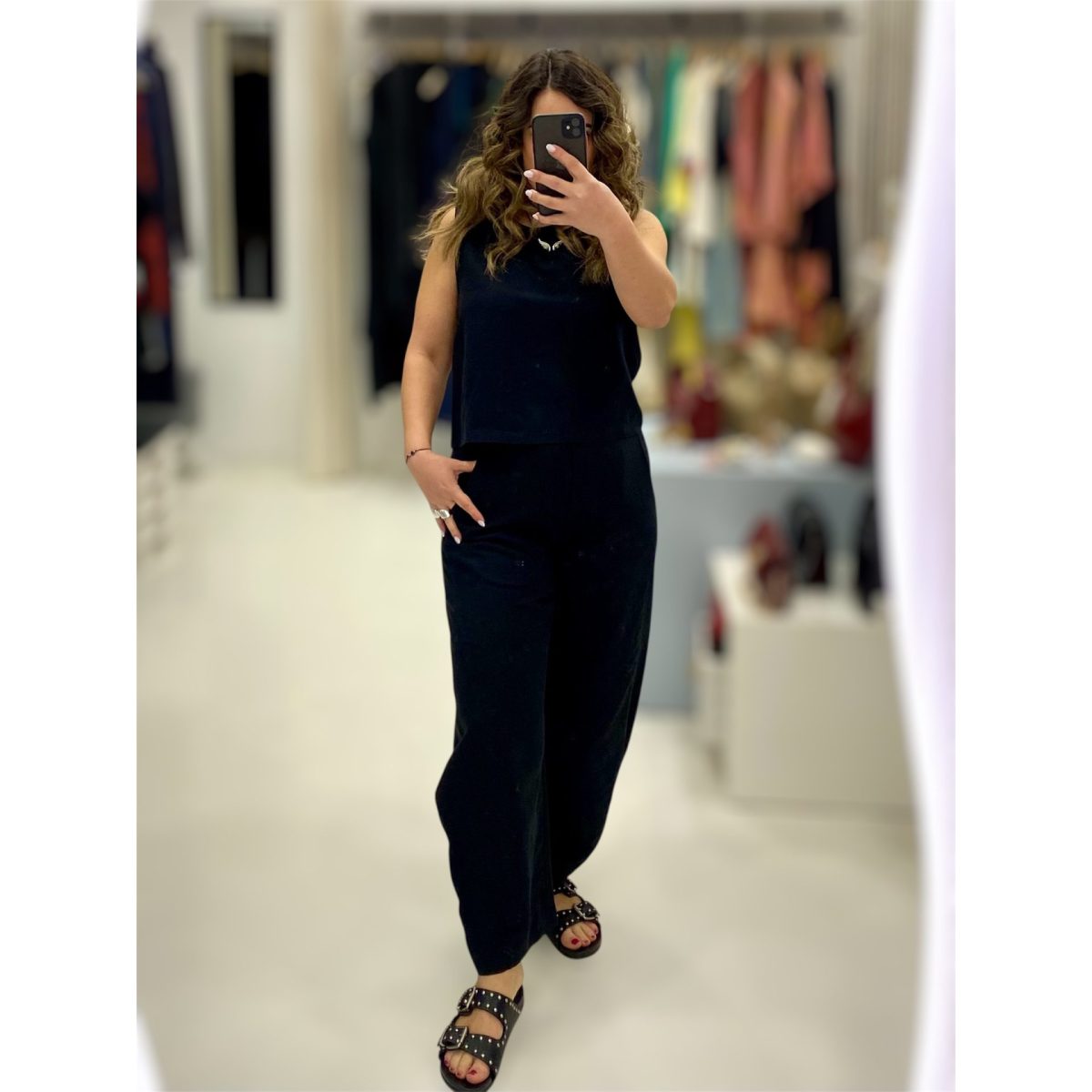 Moutaki • Linen Blend Top • Black - Image 2