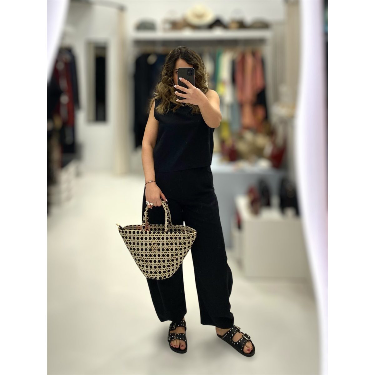 Moutaki • Linen Blend Top • Black - Image 3