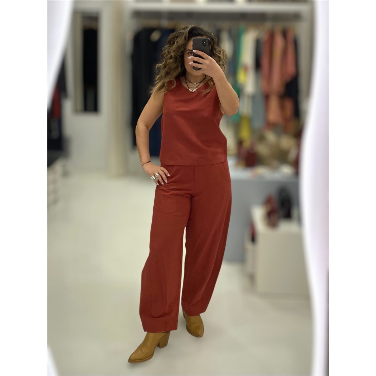 Moutaki • Linen Blend Slouchy Pants • Chili - Image 3