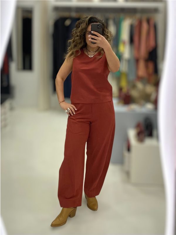 Moutaki • Linen Blend Slouchy Pants • Chili - Image 3