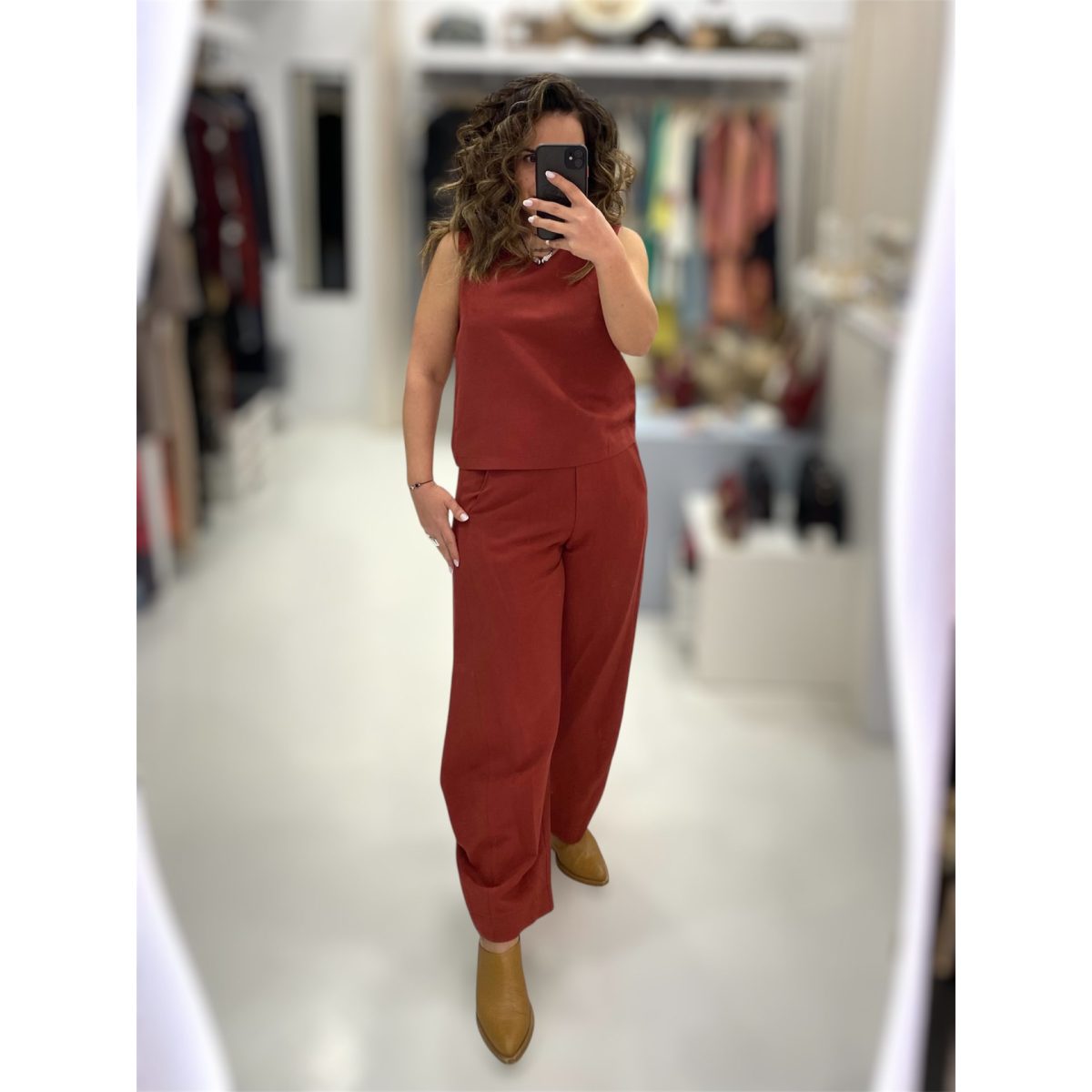 Moutaki • Linen Blend Top • Chili - Image 3