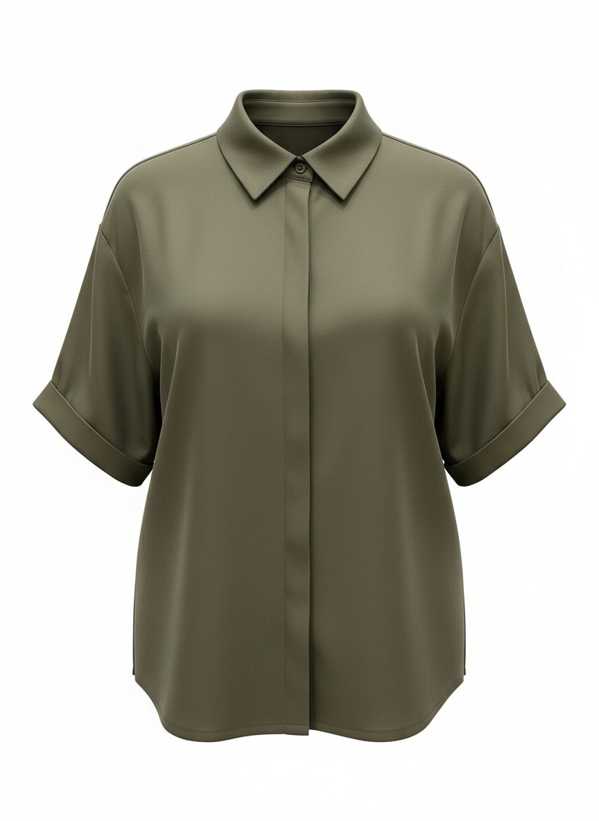 Le Streghe • Oversized Soft Shirt • Olive Militaire