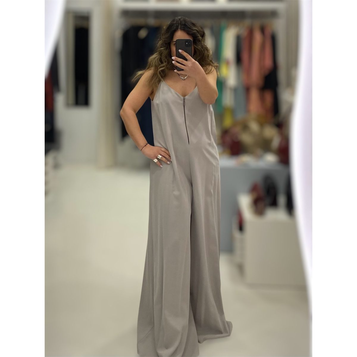 Moutaki • Oversized Cupro Jumpsuit • Stone - Image 5