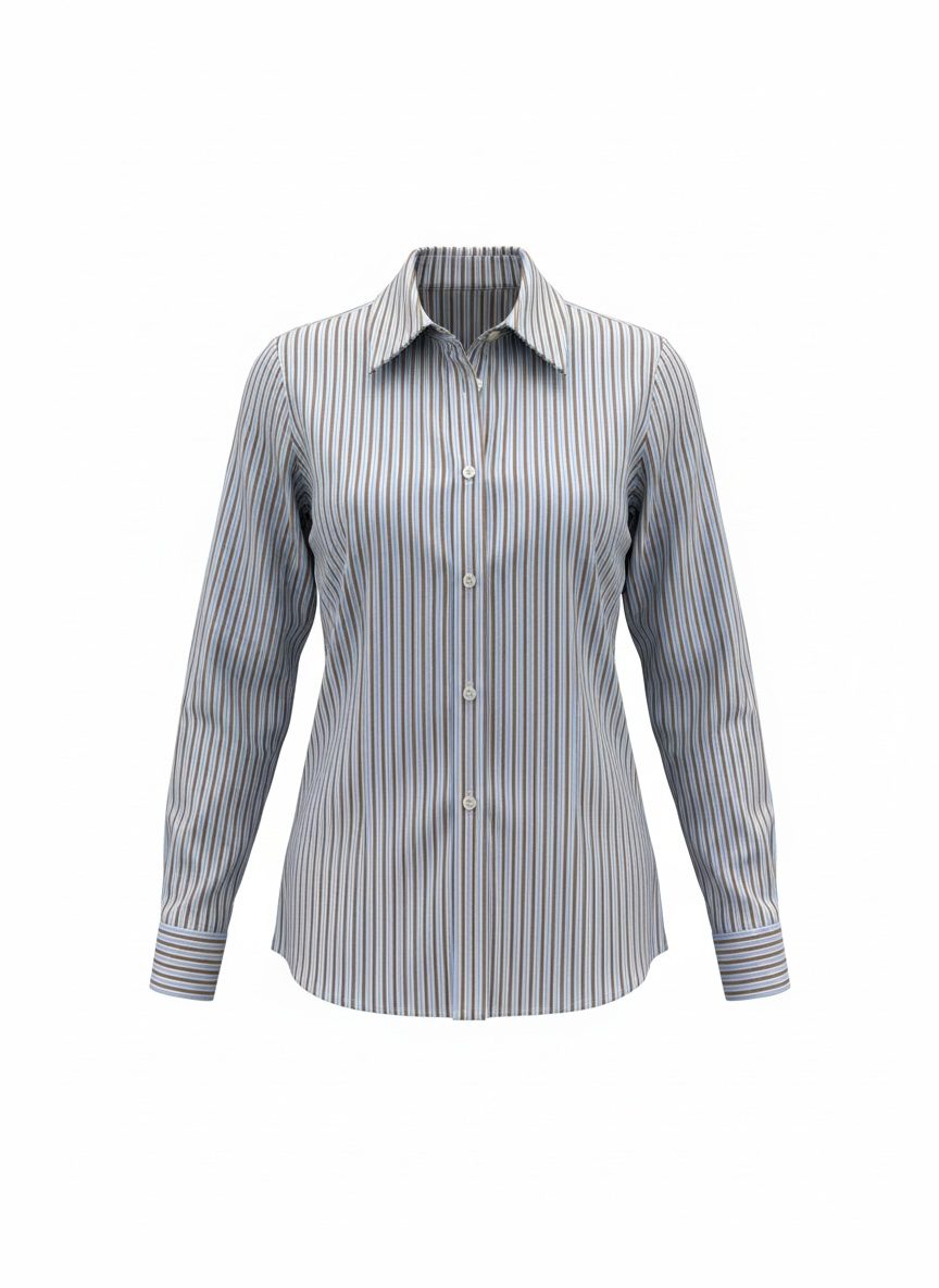 Le Streghe • Stripped Shirt • Babyblue Camel Ivory
