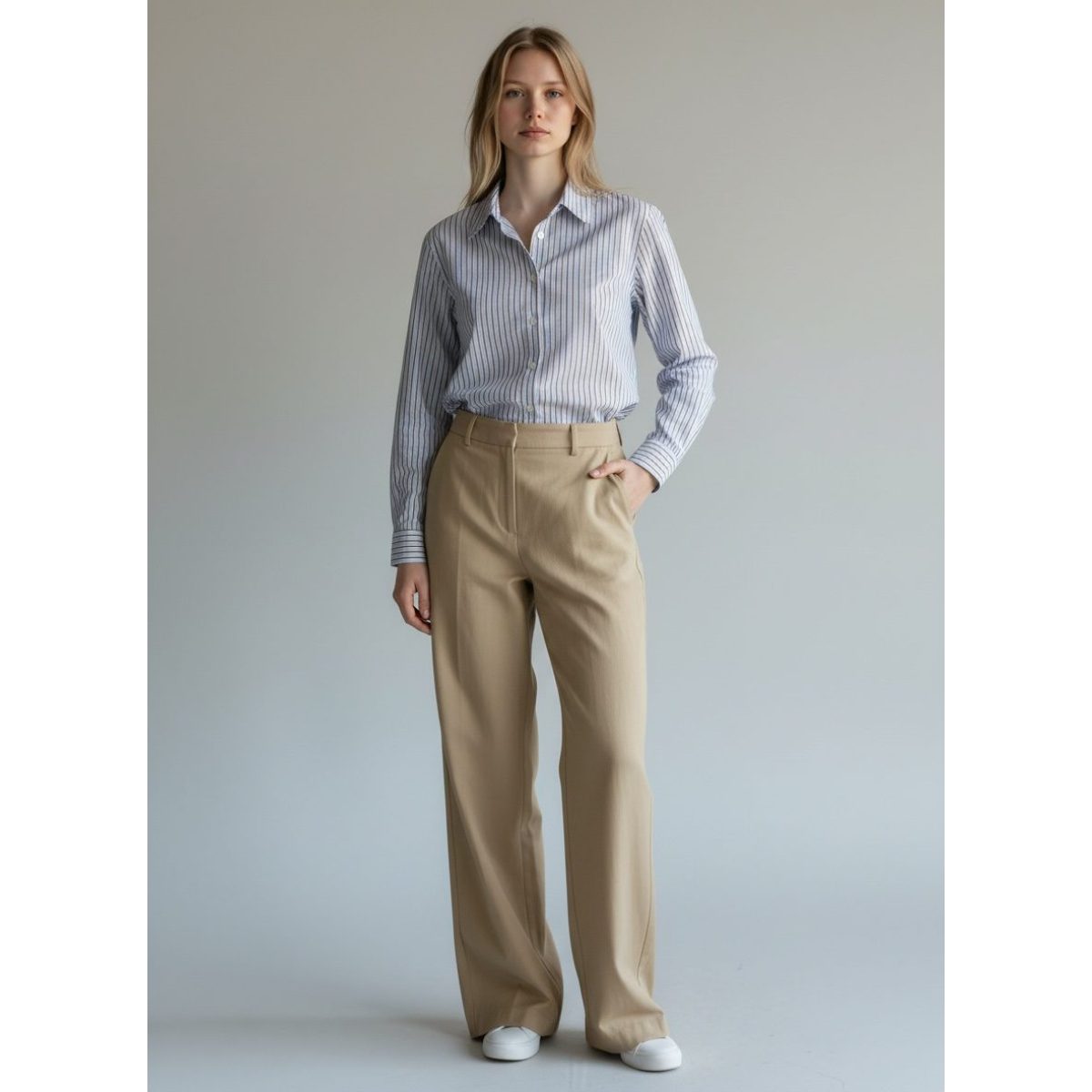 Le Streghe • Stripped Shirt • Babyblue Camel Ivory - Image 2