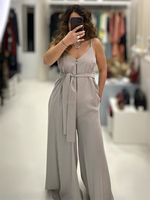 Moutaki • Oversized Cupro Jumpsuit • Stone - Image 4