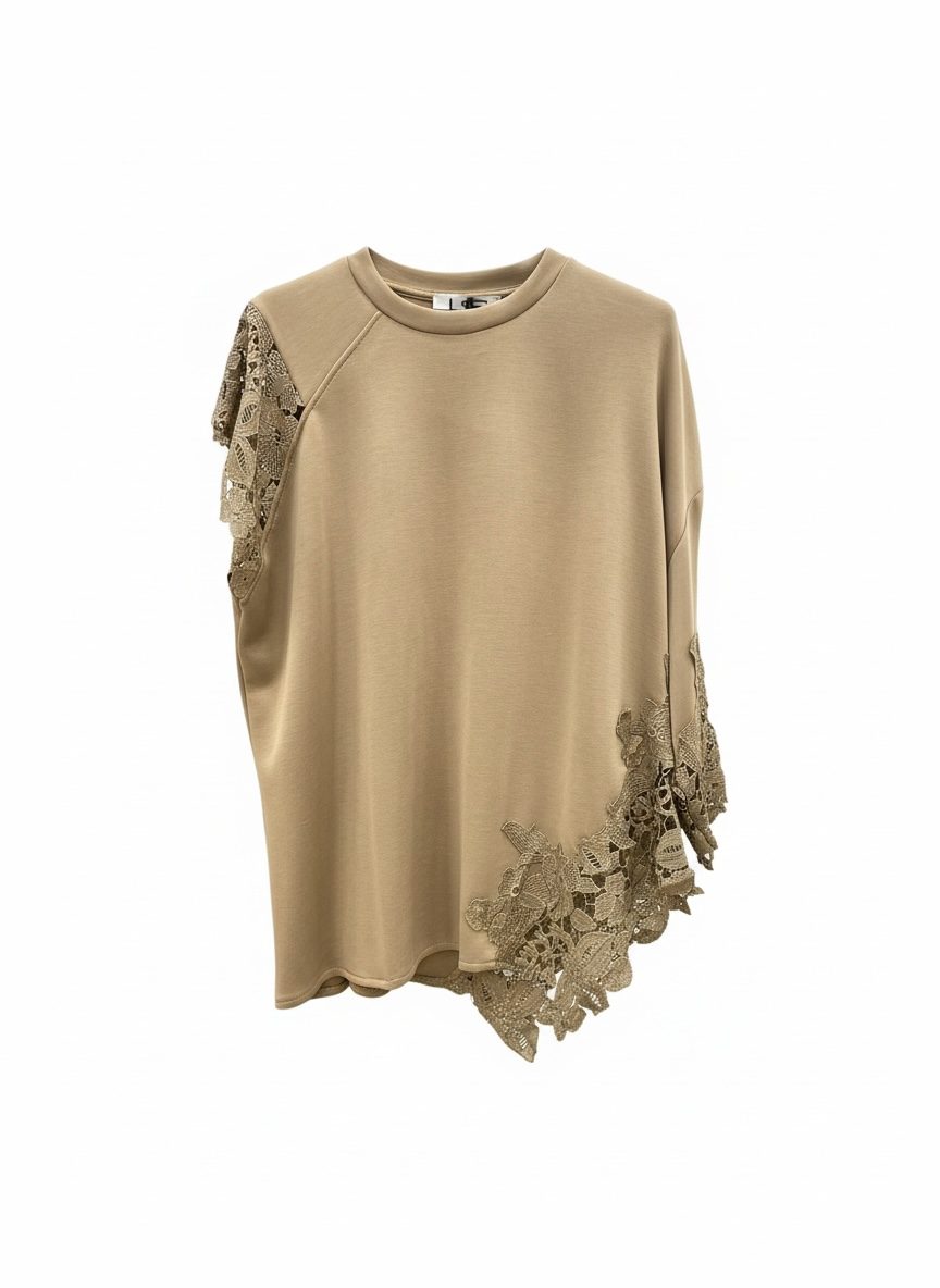 Le Streghe • Assymetric Laced Top• Praline