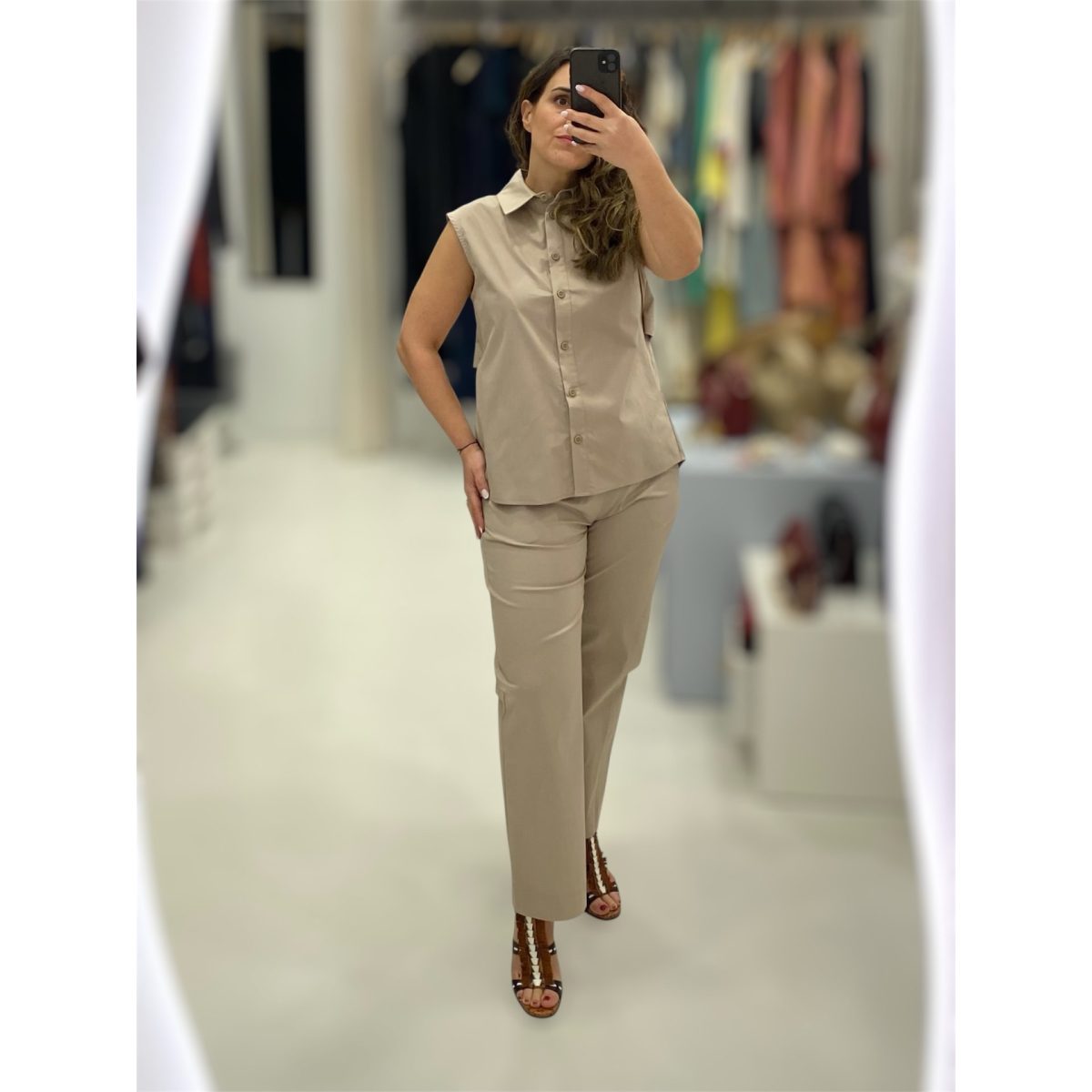 Moutaki • Open back Shirt • Beige - Image 4