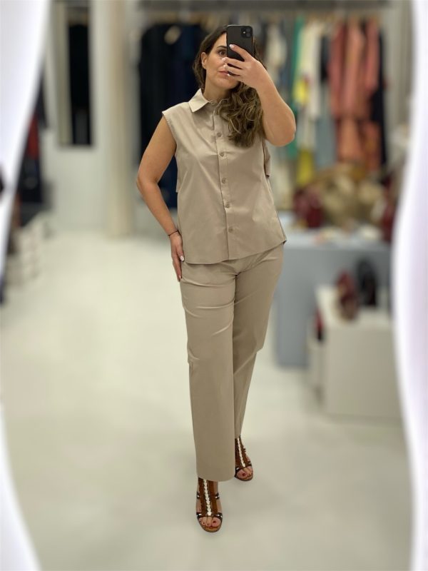 Moutaki • Open back Shirt • Beige - Image 4