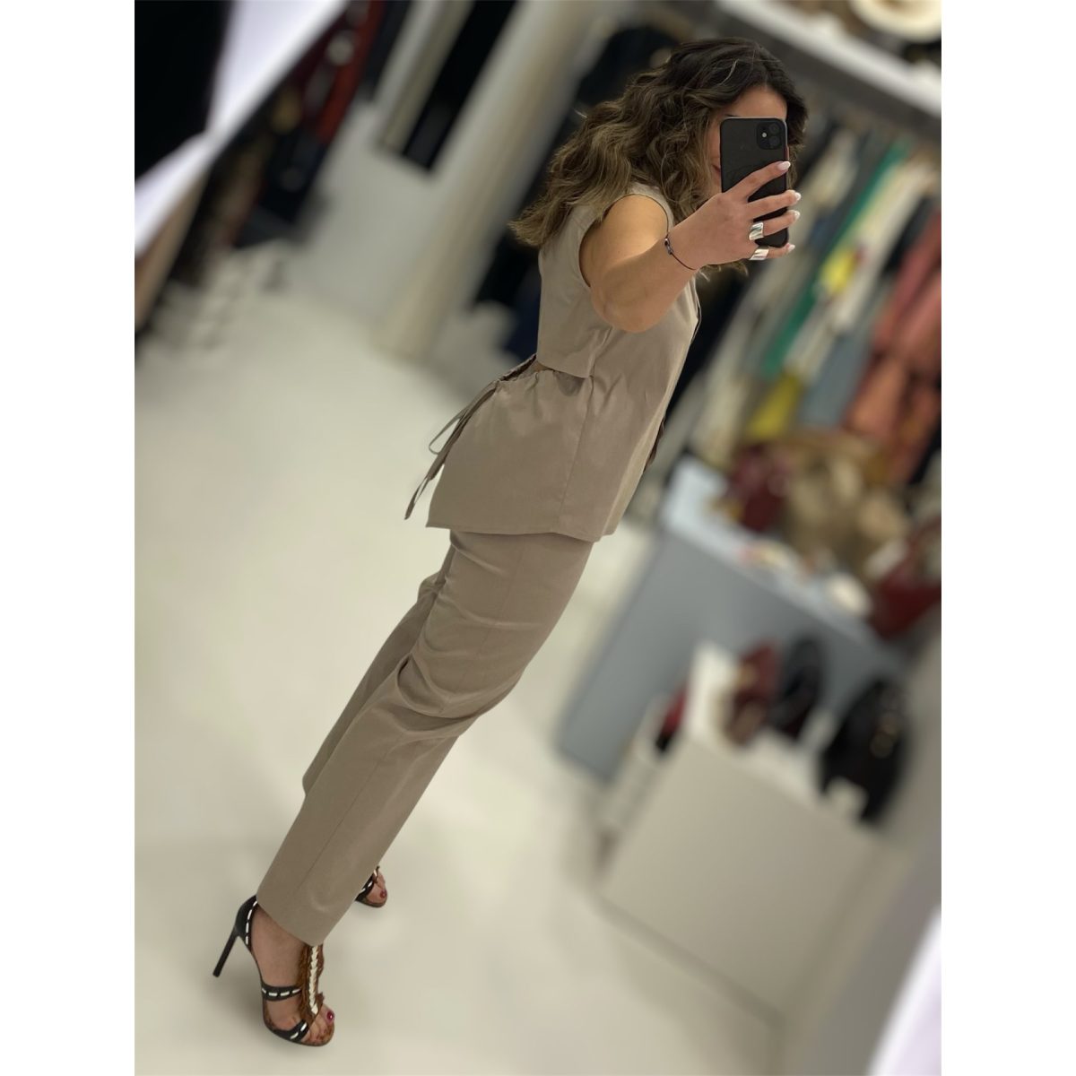 Moutaki • Open back Shirt • Beige - Image 3