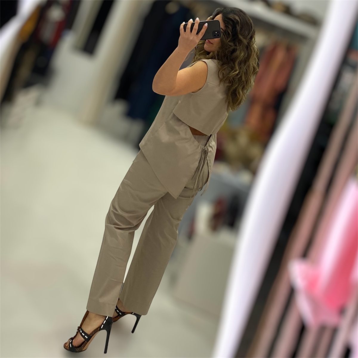 Moutaki • Open back Shirt • Beige - Image 2