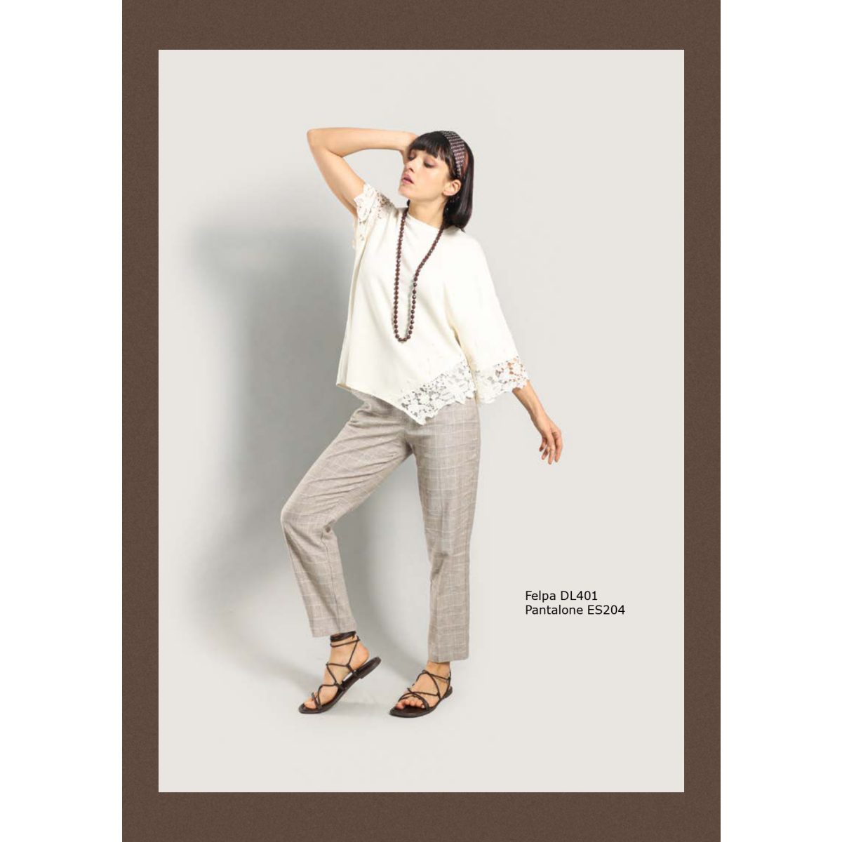 Le Streghe • Assymetric Laced Top• Praline - Image 3