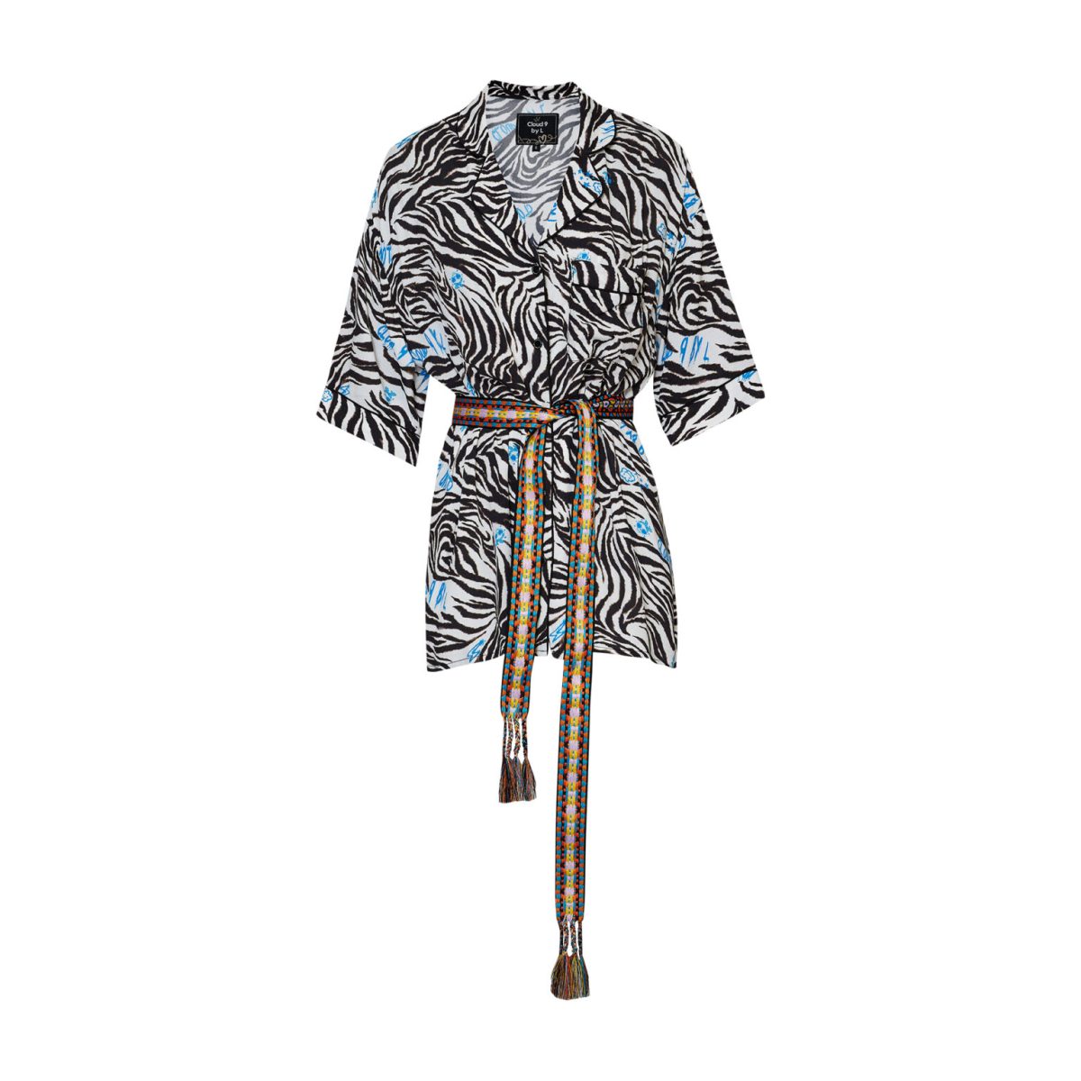 Cloud9byL • Tempo Shirt • Zebra White Black Blue - Image 5