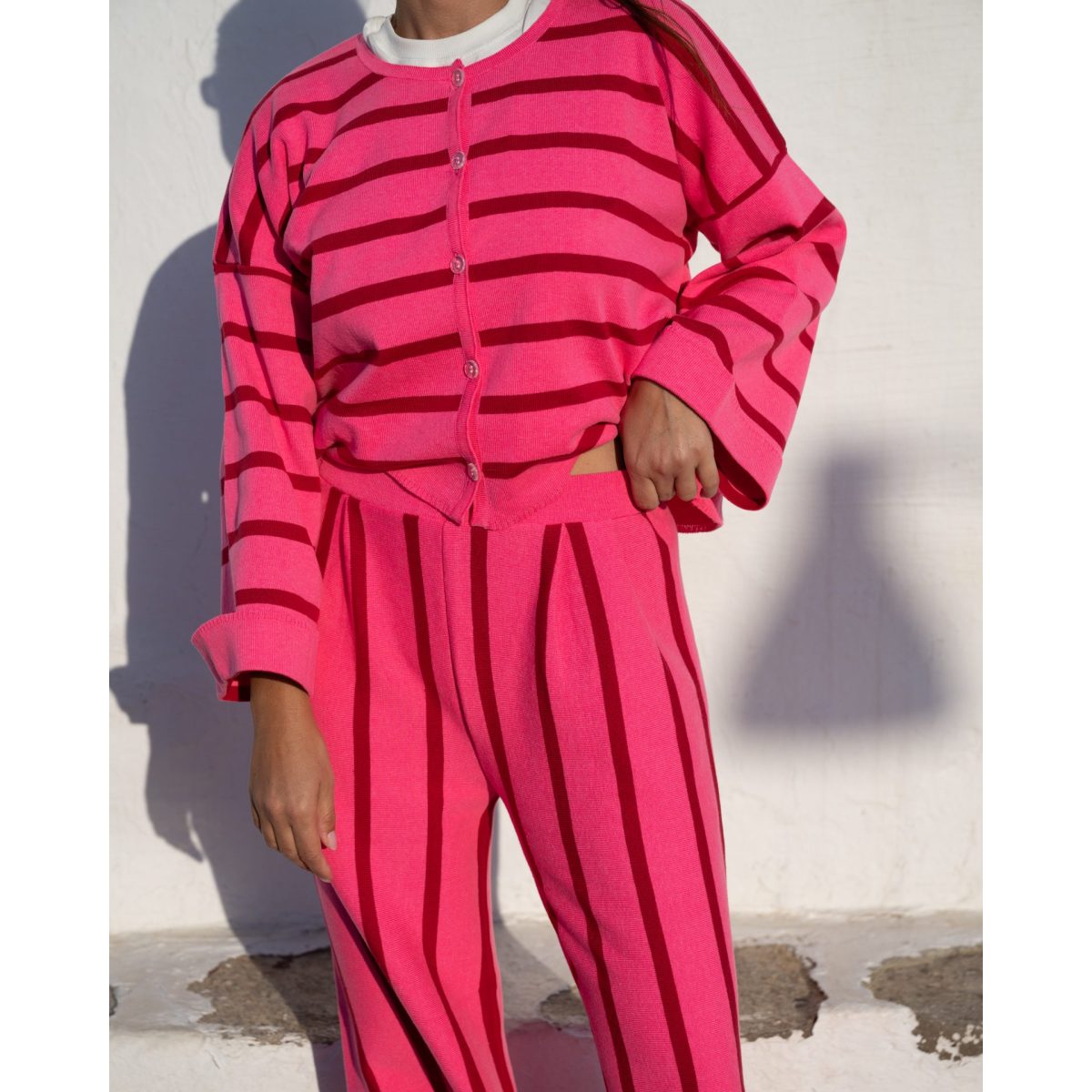 So bohemian • Rose co-ord set • Red crimson stripes - Image 3