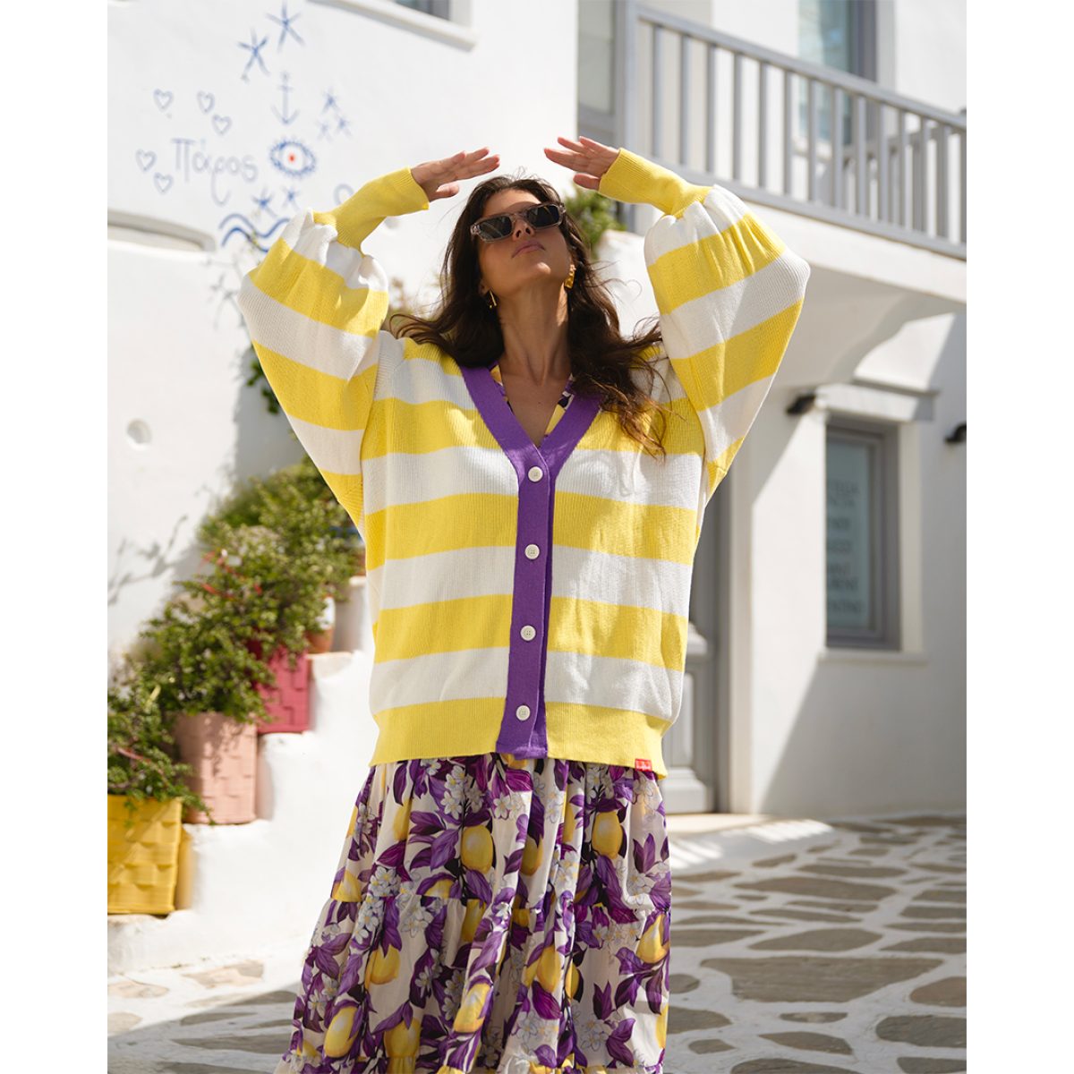 So bohemian • Jays Cardigan • Yellow White - Image 2