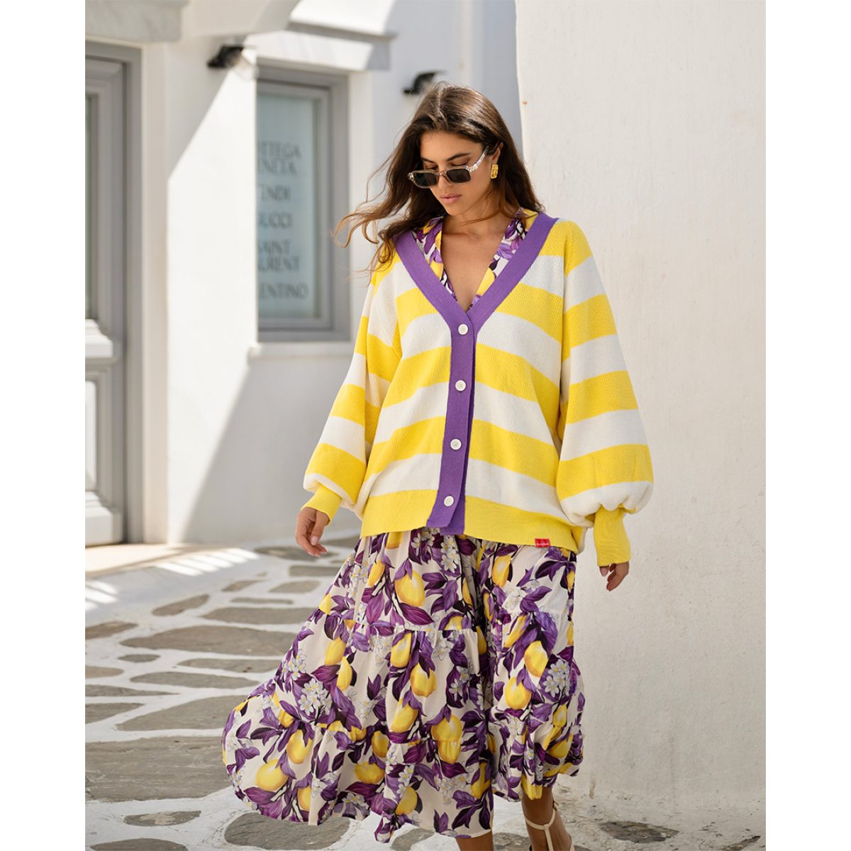 So bohemian • Jays Cardigan • Yellow White - Image 3