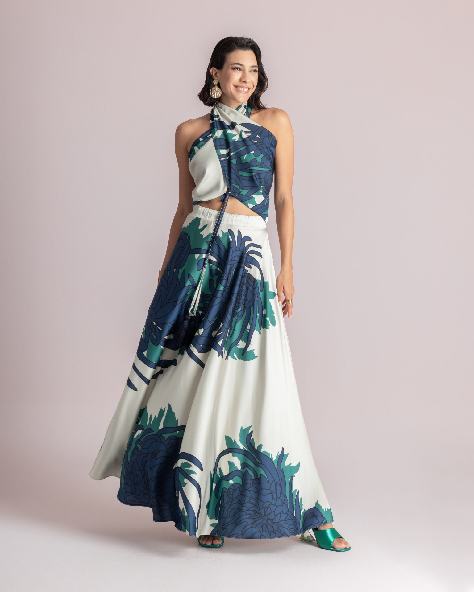 Moutaki • Co-ord Set • Navy Blue Green Sand