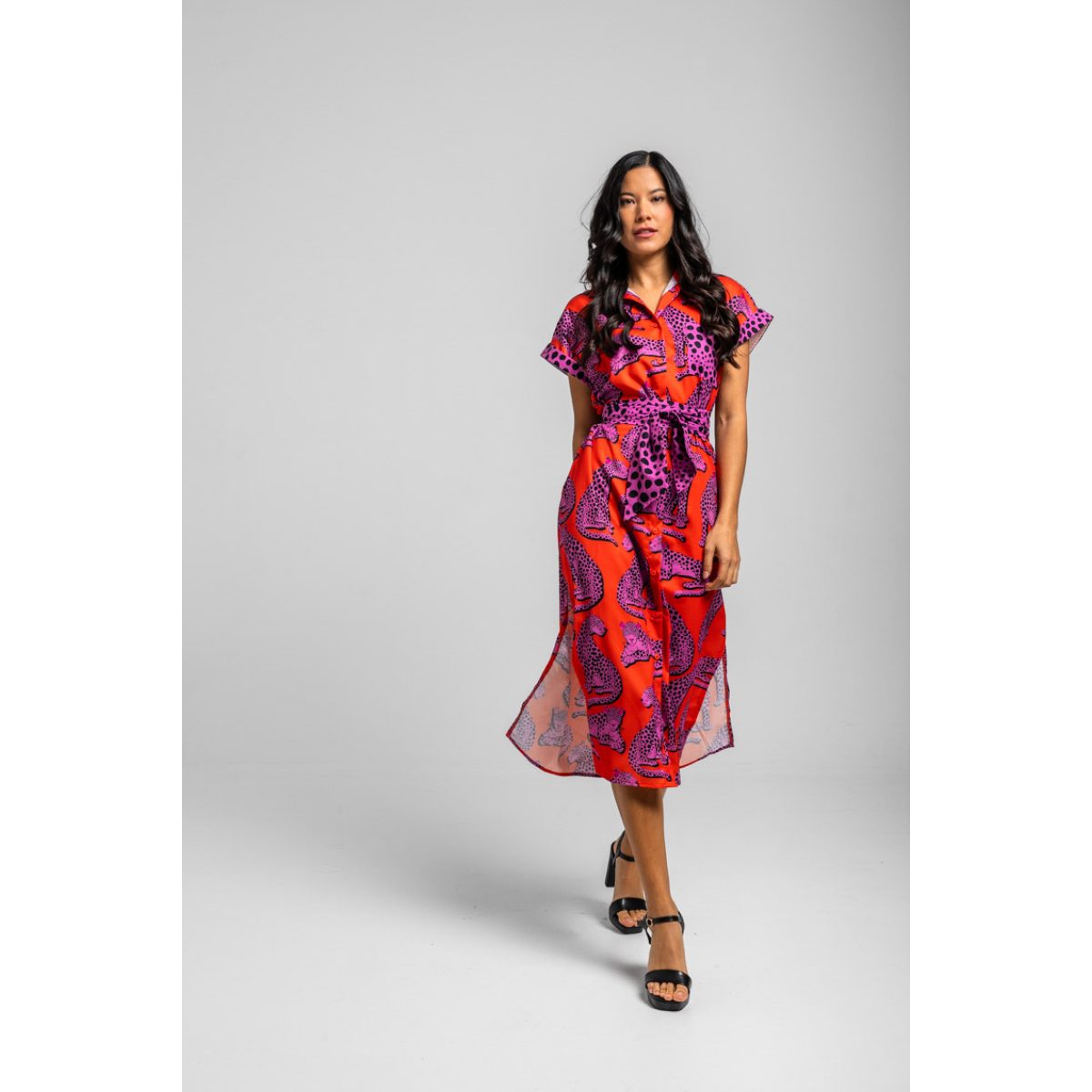 Lolina • Sleevless Midi Shirtdress • Pink Panther - Image 4