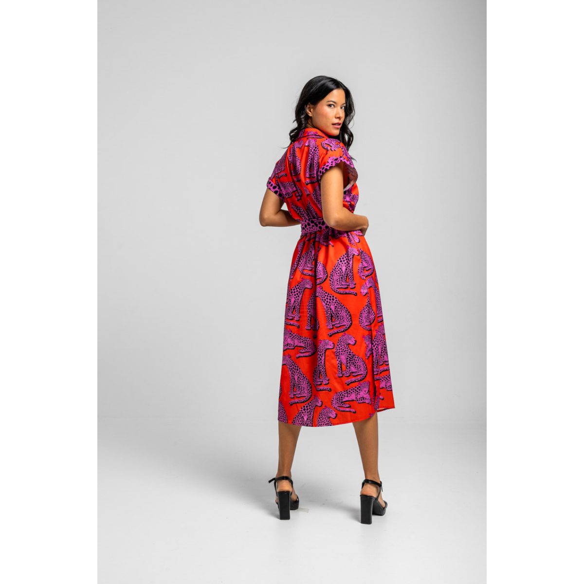 Lolina • Sleevless Midi Shirtdress • Pink Panther - Image 3