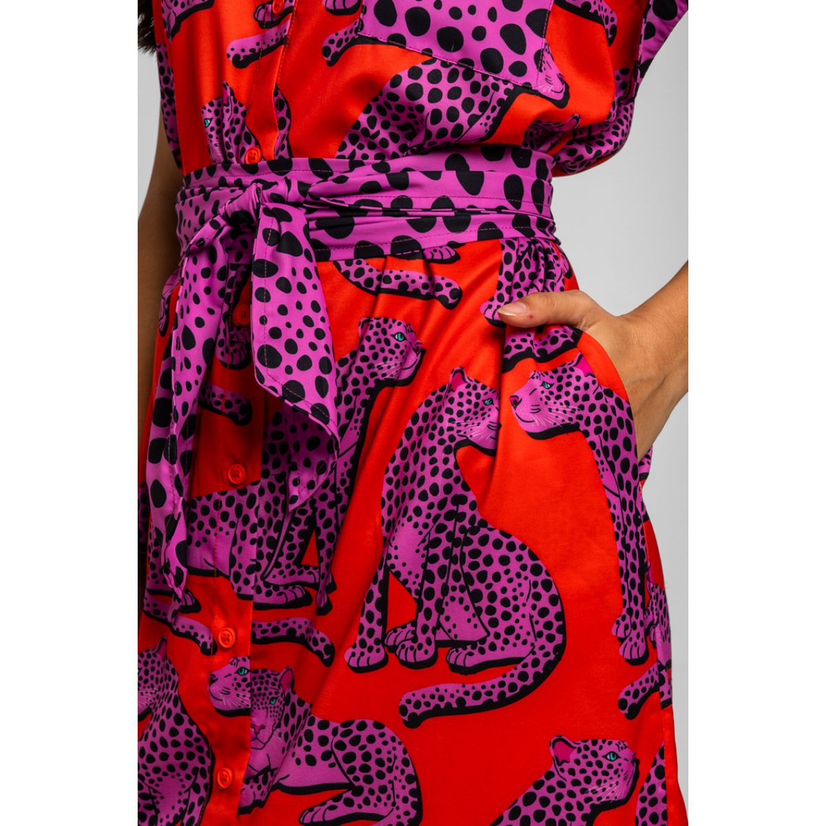 Lolina • Sleevless Midi Shirtdress • Pink Panther - Image 6