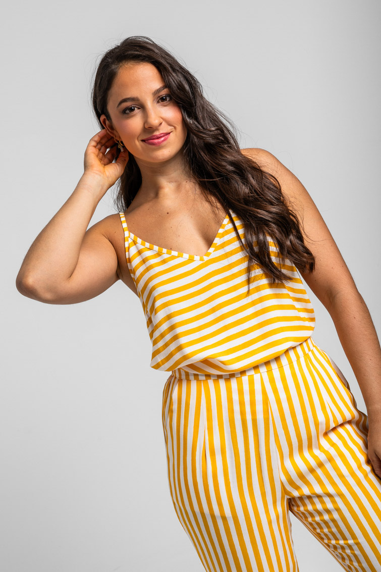 Lolina • Oh Sole Mio Lingerie Blouse  • Yellow White Straps