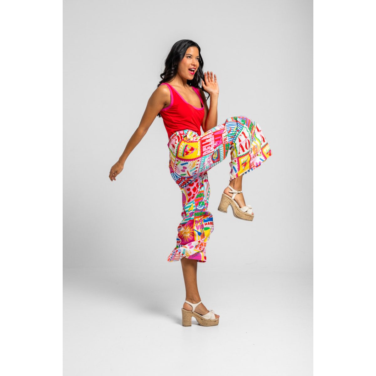 Lolina • Dolce Far Niente • Soft t-Shirt • Fuchsia Red - Image 2