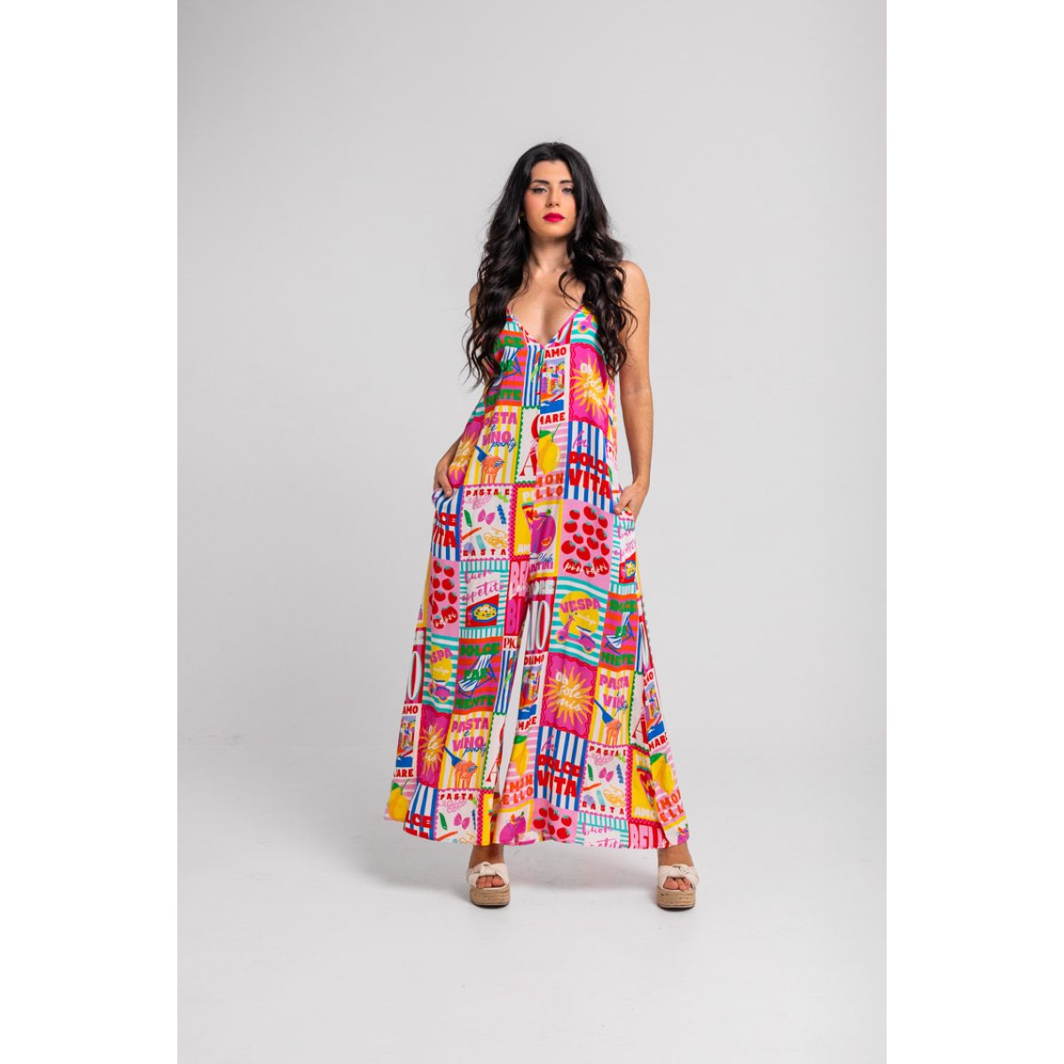 Lolina • Dolce Far Niente Jumpsuit • Italian collage print - Image 2