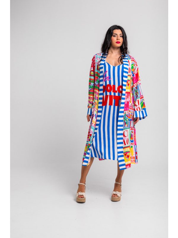 Lolina • Dolce Far Niente Kimono  • Italian collage print