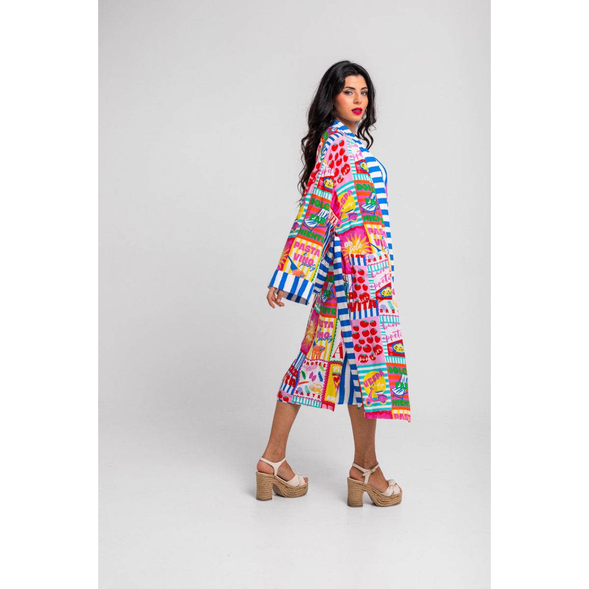 Lolina • Dolce Far Niente Kimono  • Italian collage print - Image 2