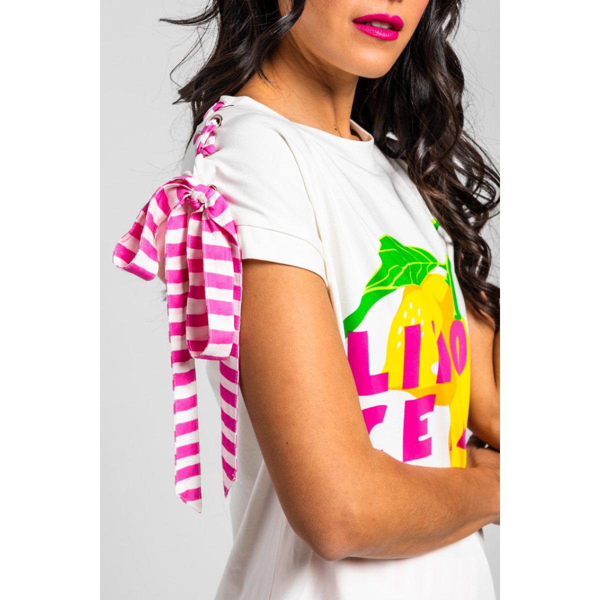 Lolina • Limoncello T-shirt  • White pink yellow - Image 2