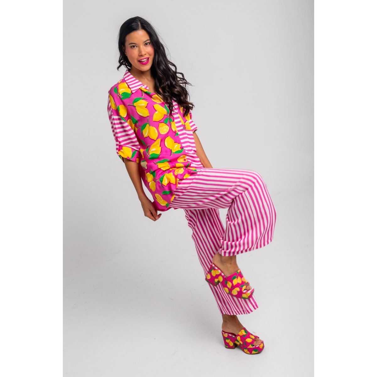 Lolina • Limoncello Safari Lemon Shirt • Pink Yellow - Image 2