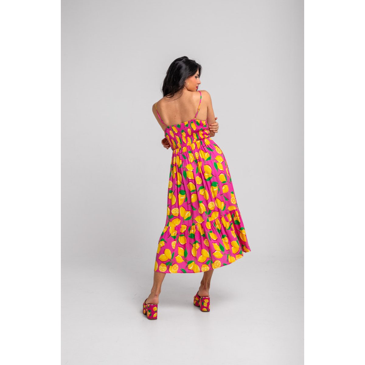 Lolina • Limoncello Bustier Midi Dress • Pink Yelllow - Image 5