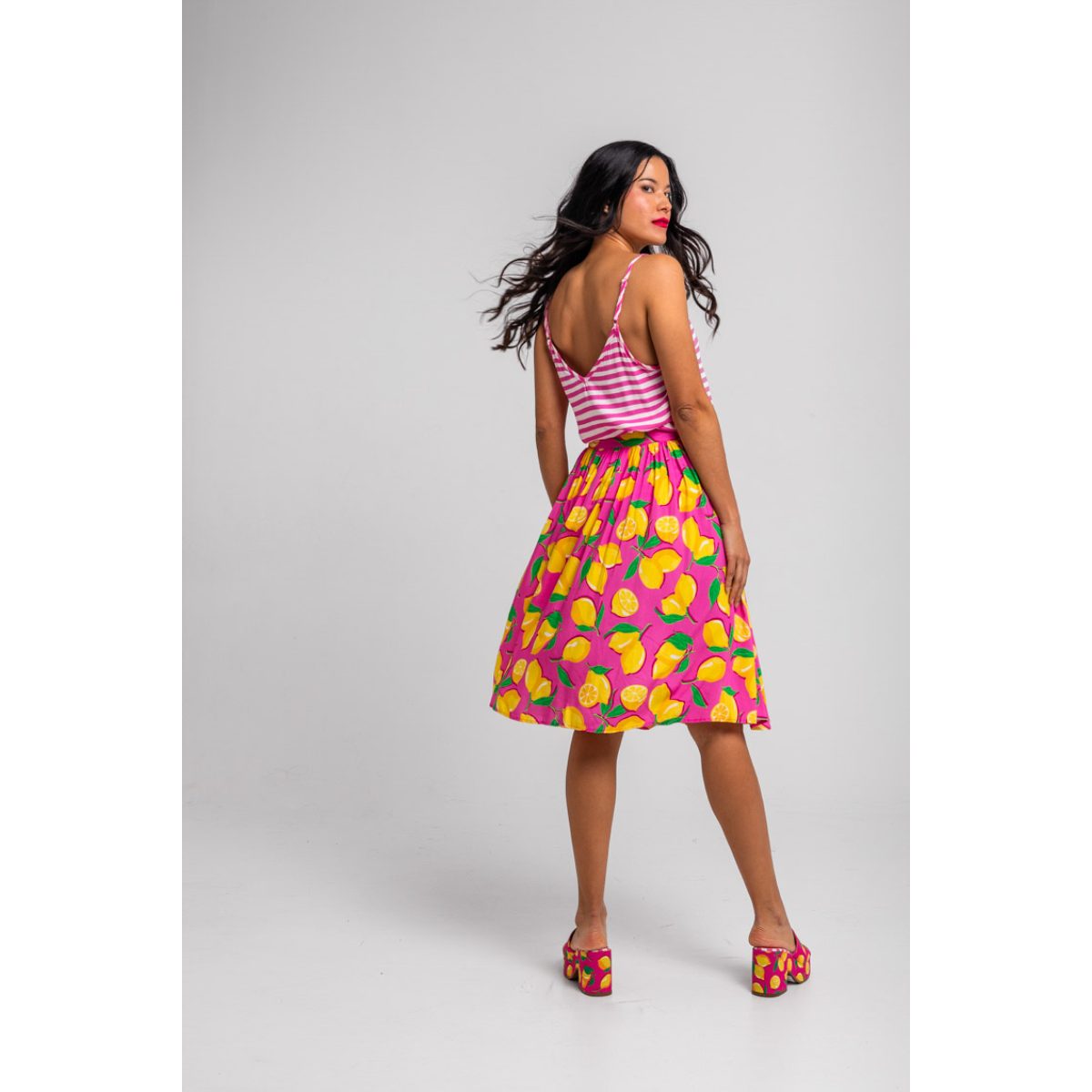 Lolina • Limoncello Lingerie Blouse • Pink White Stripes - Image 4