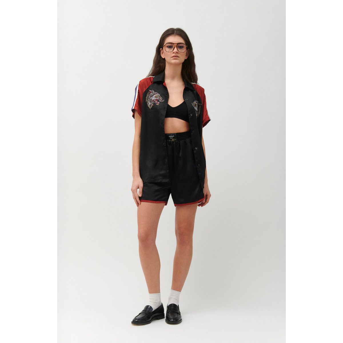Cloud9byL • Holiday Satin Shirt • Black - Image 2
