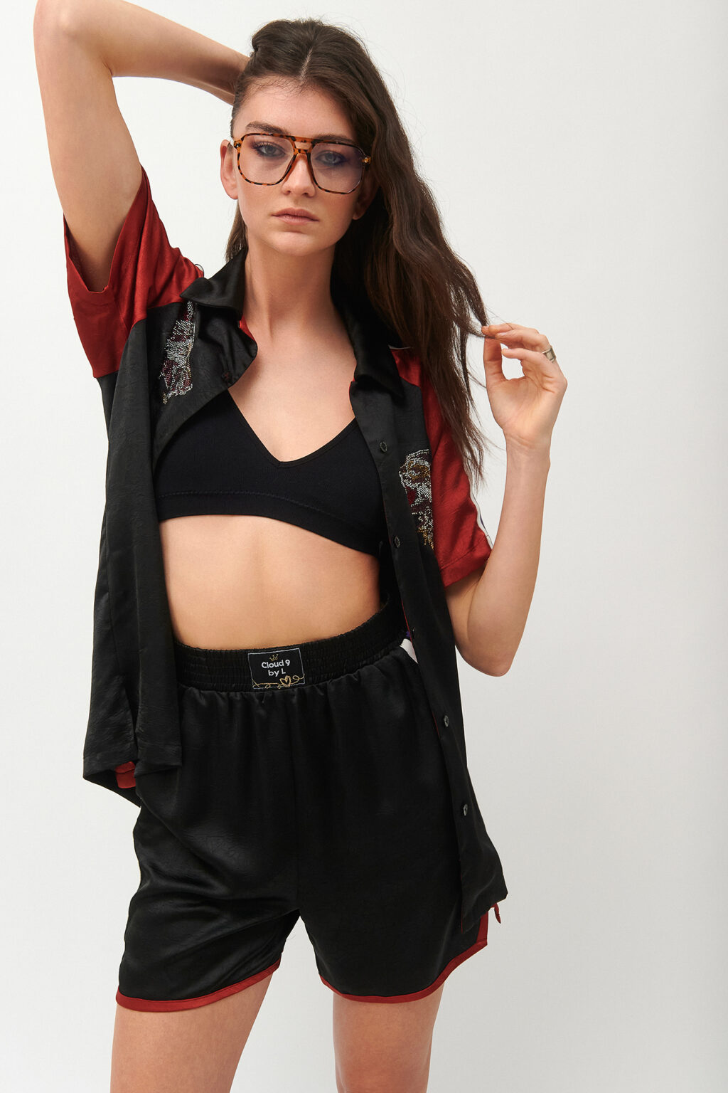 Cloud9byL • Dylan Satin Shorts • Black