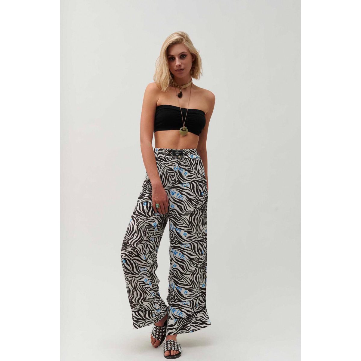 Cloud9byL • Xena Pants • Zebra White Black Blue - Image 3
