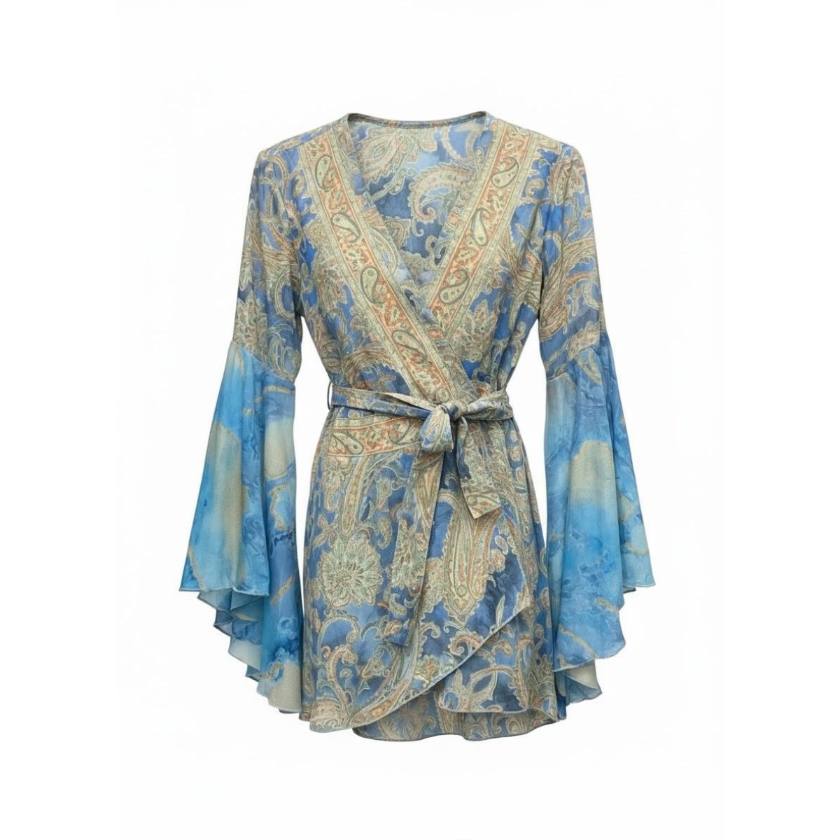 Pahiesa Formentera • Silk Collection • Co-ord Set • Skyblue Gold Green - Image 2