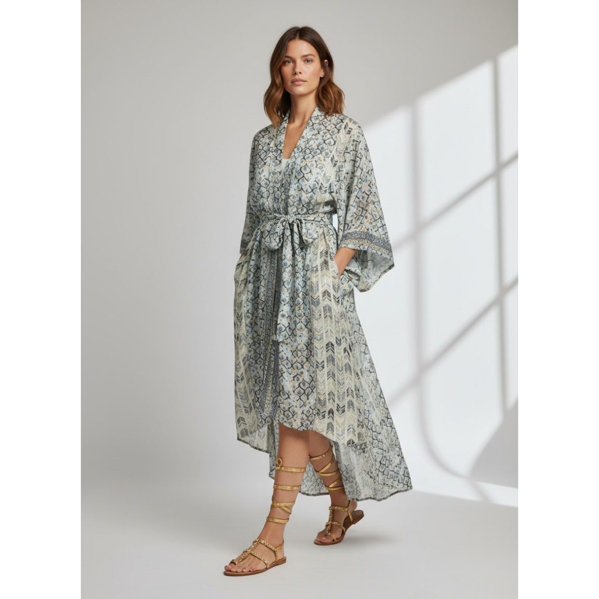 Pahiesa Formentera • Silk Collection • Kimono • Blue Gold - Image 4